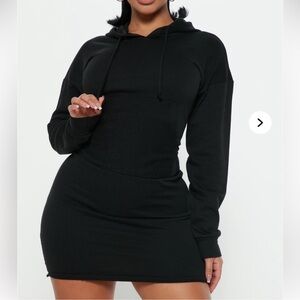 Black Women’s Hoodie Sweater Mini Dress